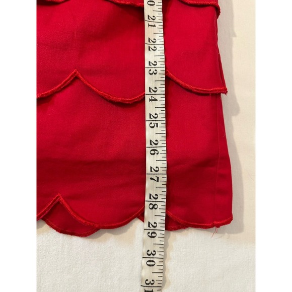 Eshakti Red Straight Pencil Skirt Scalloped Layers Core Basic Size 1X 18W Career - Picture 7 of 7